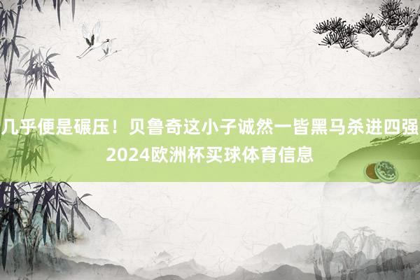 几乎便是碾压！贝鲁奇这小子诚然一皆黑马杀进四强2024欧洲杯买球体育信息